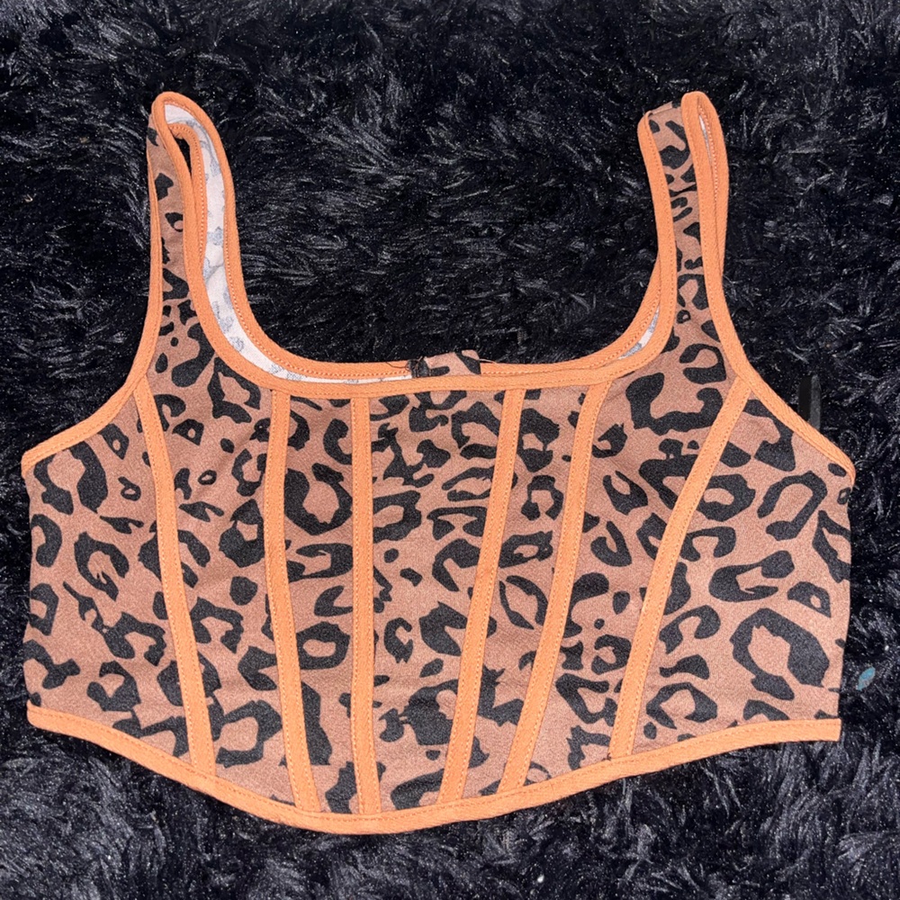 SHEIN Animal Print Top with Black and Brown Accents